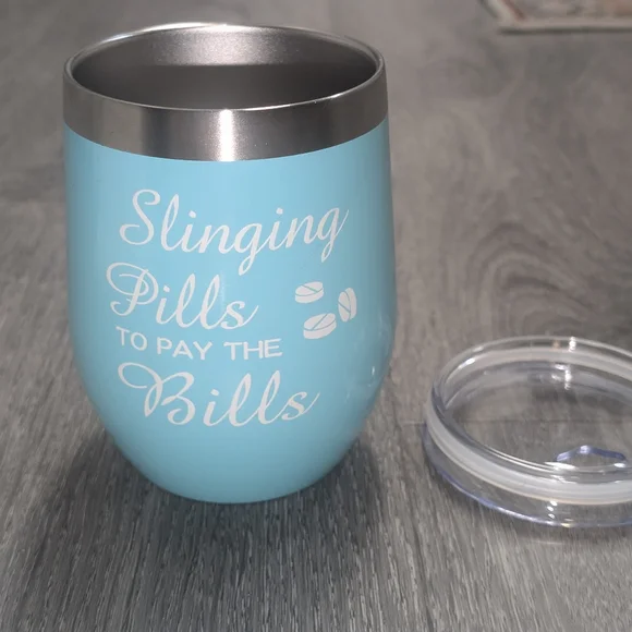 Slinging Pills Pay the Bills Engraved Insulated Stemless Stainless Steel Tumbler - Picture 13 of 16